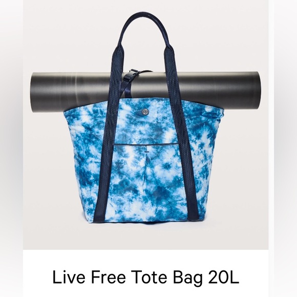 Lululemon Live Free Tote Bag 20L Tie Dye Blue Lululemon Live Free Tote Bag 20L Tie Dye Blue